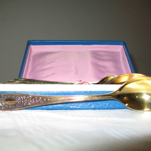 Gold-plated teaspoons new, set of 6, from Soviet Union