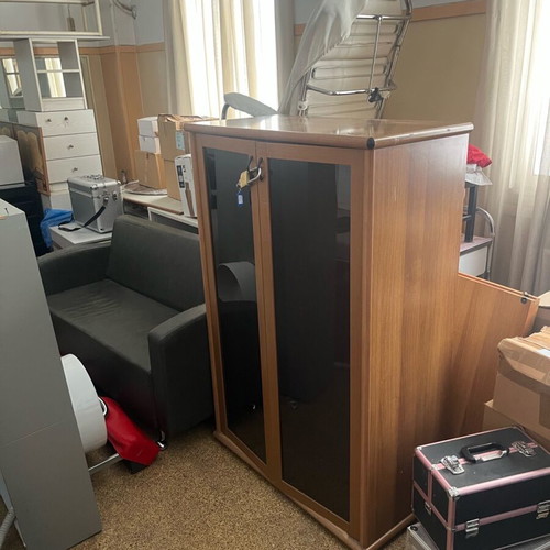 Hair salon items used, mirrors, furniture and chairs