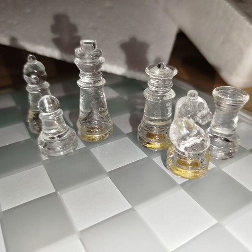 Johnnie Walker collectible glass chess set used, first edition