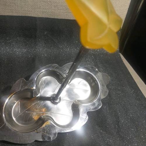 Metal jewelry holder used, yellow