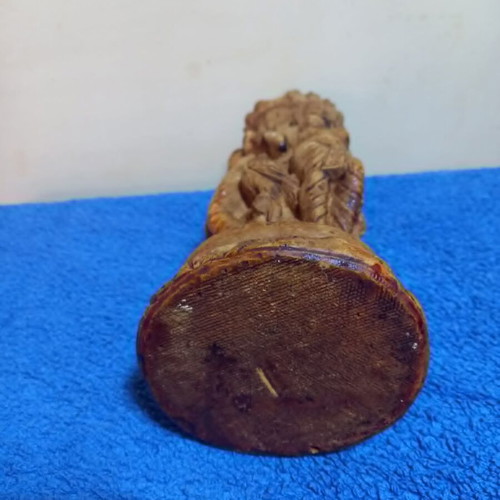 Decorative resin vase vintage with carved female figures used