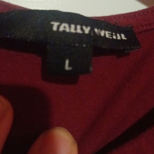 Corp top Tally Weijl like new, burgundy with black glitter print