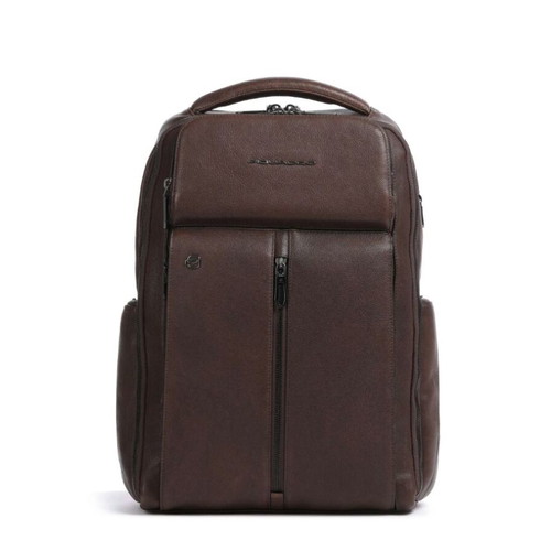 Piquadro leather backpack new, brown, for 15.6'' laptop