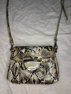 Τσάντα Rocco Barocco χιαστί με snake print, καινούργια, μαύρο και γκρι