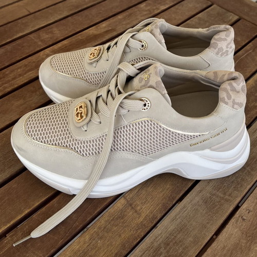 Sneakers Wedges Renato Garini new, off white beige leopard, size 38