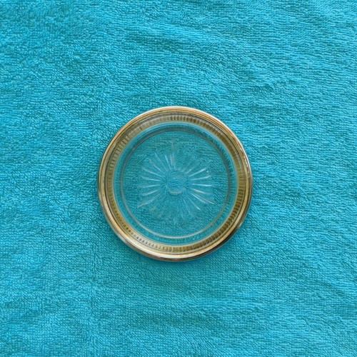 Decorative crystal plate with silver-plated rim, like new