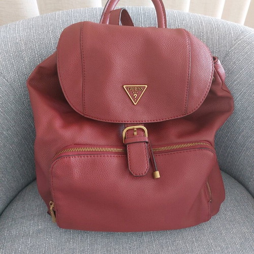 Guess backpack burgundy like new with minor handle wear