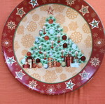 Christmas plate like new with tree motif, 27 cm diameter