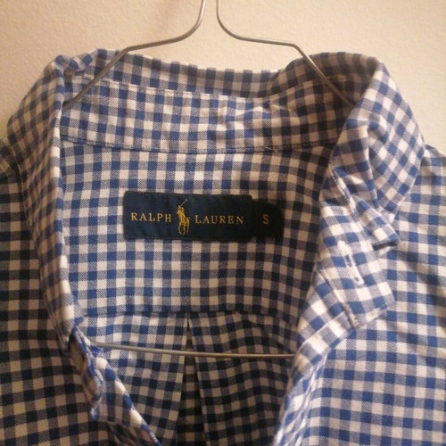 Ralph Lauren Men's Blue Checkered Shirt Used, Size S
