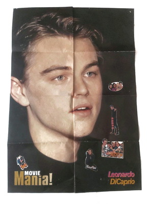 Μεγάλη αφίσα Leonardo DiCaprio 90's με αυτοκόλλητα, μέγεθος 83x57cm