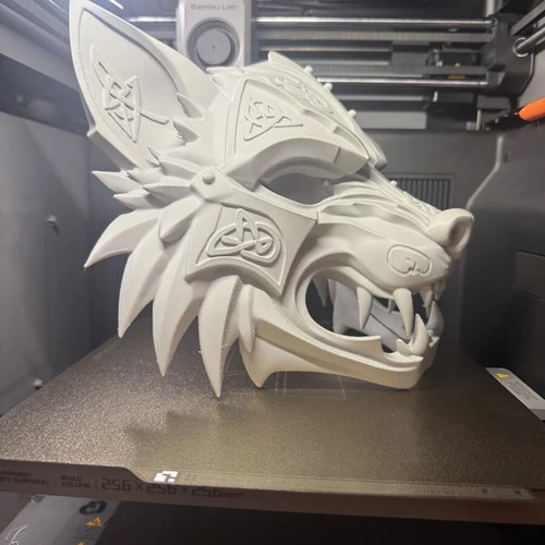 Norse Wolf Mask 3D Printed Viking Mythology