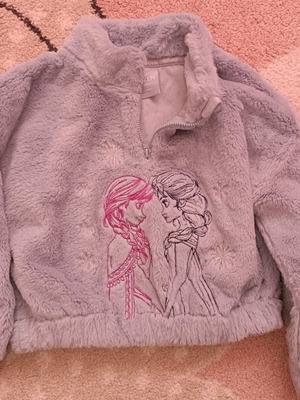 Frozen Elsa and Anna Blue Warm Furry Sweater Like New