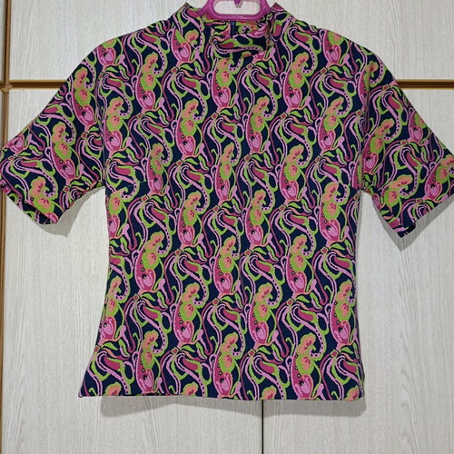 Zara printed blouse like new, size L, remade from dress