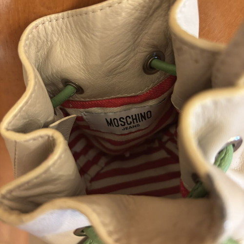 Moschino Jeans vintage leather mini bucket bag with cherry details