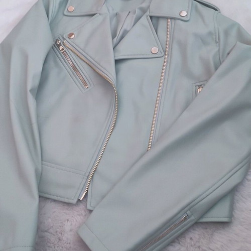 Zara leatherette jacket new with gold details, size L