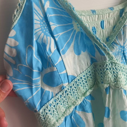 Summer maxi dress, turquoise, airy and feminine