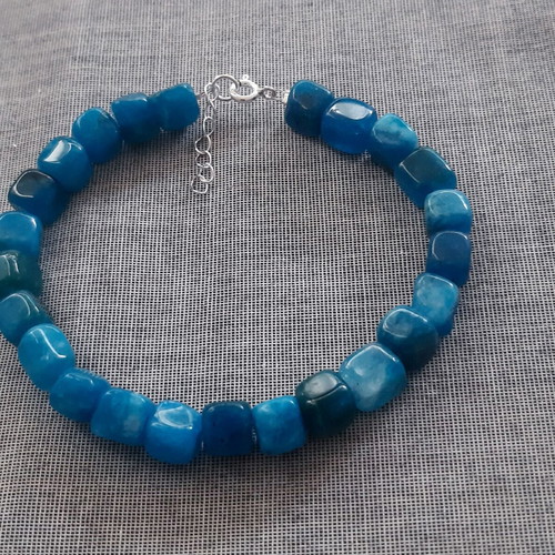 Lillian bracelet with semi-precious stones and 925 silver, blue, new
