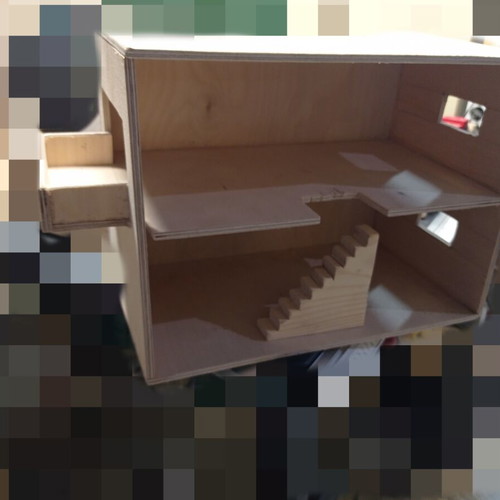 Wooden dollhouse handmade, like new, approx. 35x35x15 cm