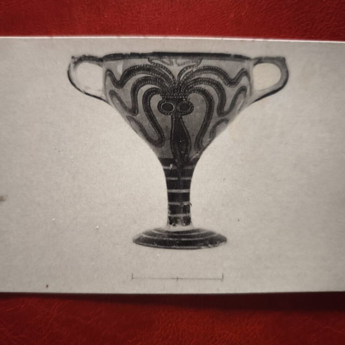 Museum postcard with Mycenaean vessel from Belgium used