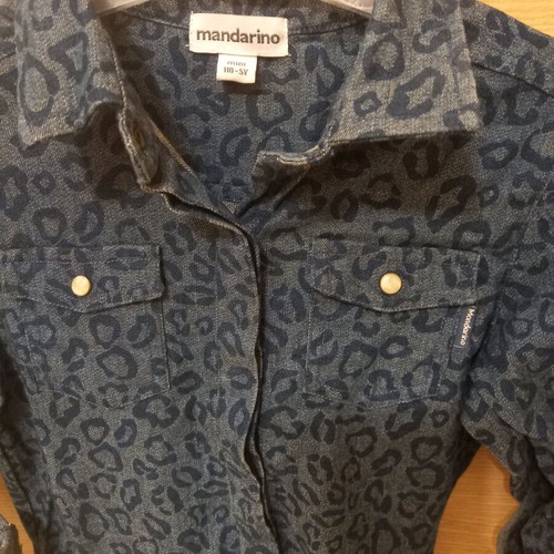 Mandarino denim dress like new, size 5 years, blue-gray