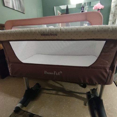 Kikka Boo Bonne Nuit baby cot used, adjustable height, rotten apple color