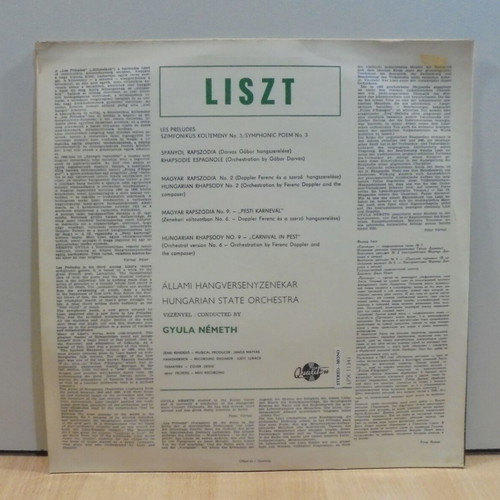 Liszt Hungarian State Orchestra Gyula Németh vinyl record used 33 rpm 1975