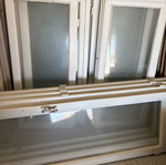 Wooden window frames set with 5 windows and 2 balcony door pairs, white