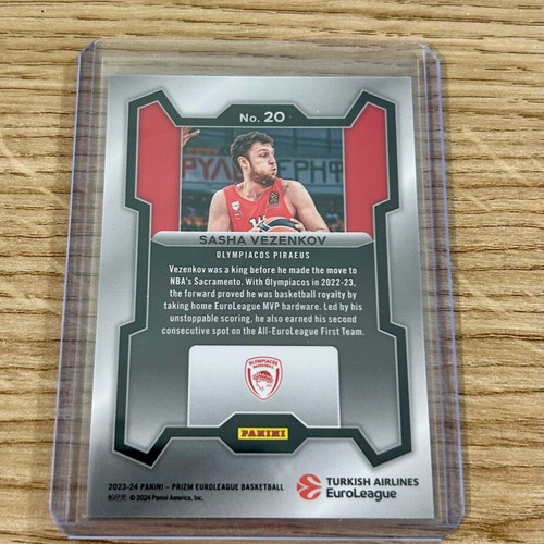 Καρτα Sasha Vezenkov Όλυμπιακος Panini Prizm Euroleague 2023-24 καινούργιο