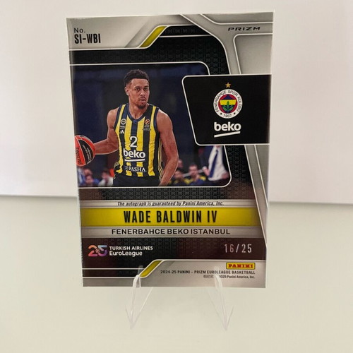 Euroleague 2024-25 Wade Baldwin Green autograph card Fener new