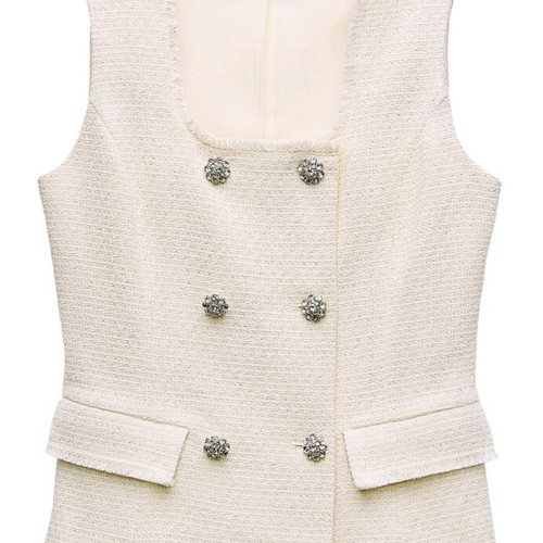 Zara long sleeveless vest with metallic thread, new, size S