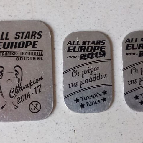 All Stars Europe football tags used, pack of 5