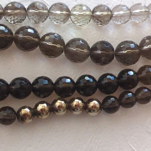 Oxette bracelet new, gold-plated silver and smoky quartz