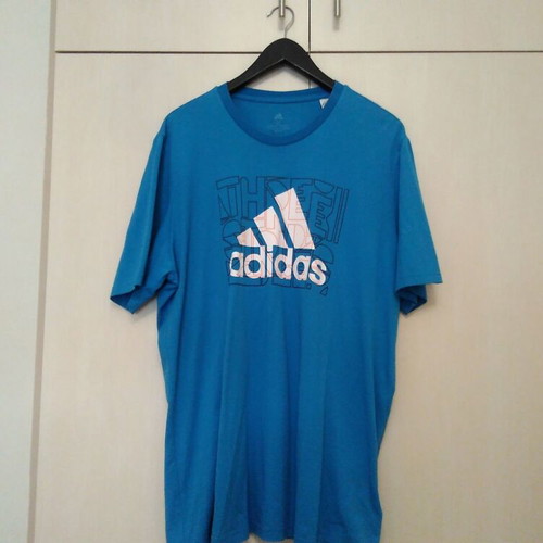 Adidas men's summer t-shirt XL like new, white and blue