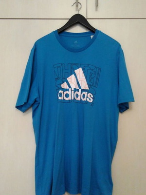 Adidas men's summer t-shirt XL like new, white and blue