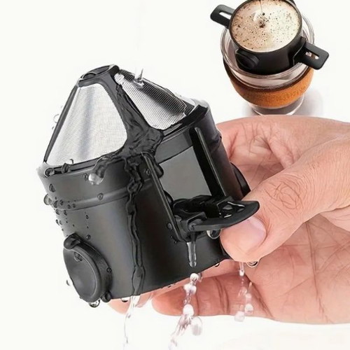 Portable coffee filter new, stainless steel reusable foldable