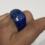 Lapis Lazuli Ring new, solid natural stone, size 60