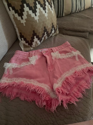 Shorts with handmade details like new, pink, size L