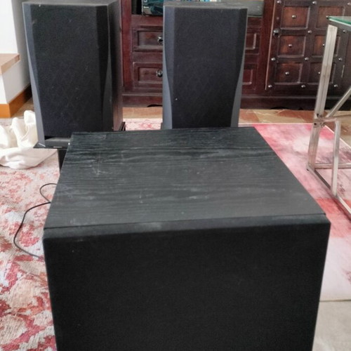 B&W speakers 100 W rms 8Ω, 120 W rms radio amplifier, central speaker