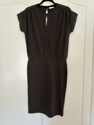 Alchemist Sustainable Organic Cotton Minimalist Keyhole Dark Grey Dress Size S