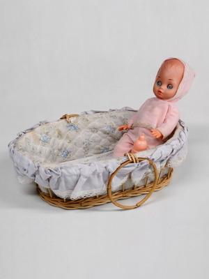 Vintage Baby Doll with Basket and Magic Bottle 1970s used