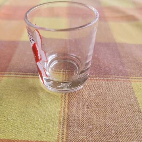 Serkova Vodka collectible shot glass used, 90s-2000s