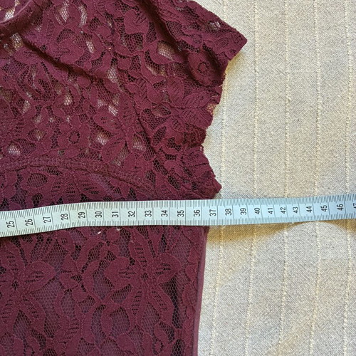 Toi&moi Whimsical Romantic Eggplant Purple Lace Overlay Top M