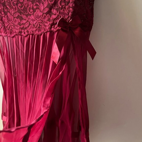 NBB see-through nightdress red-bordeaux new M/L
