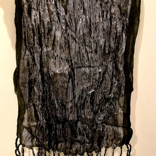 Black metallic pashmina scarf like new