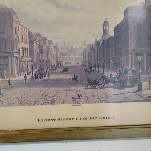 Lithography painting old London Pikkadilly like new, 46x32