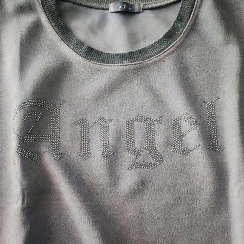 Women's Oversized Cropped Sweatshirt Blue and Silver New