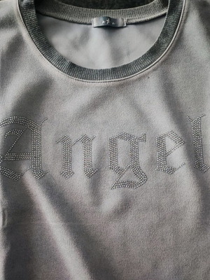 Women's Oversized Cropped Sweatshirt Blue and Silver New