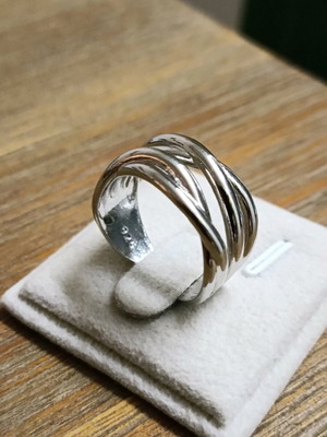 Silver adjustable ring 925 silver plated used