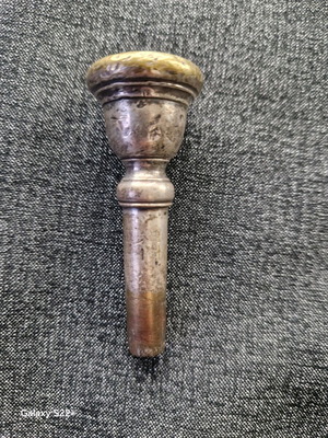 Trumpet mouthpiece silver plated used, vintage