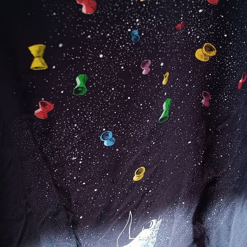 T-shirt unisex with galaxy design like new, size M, blue